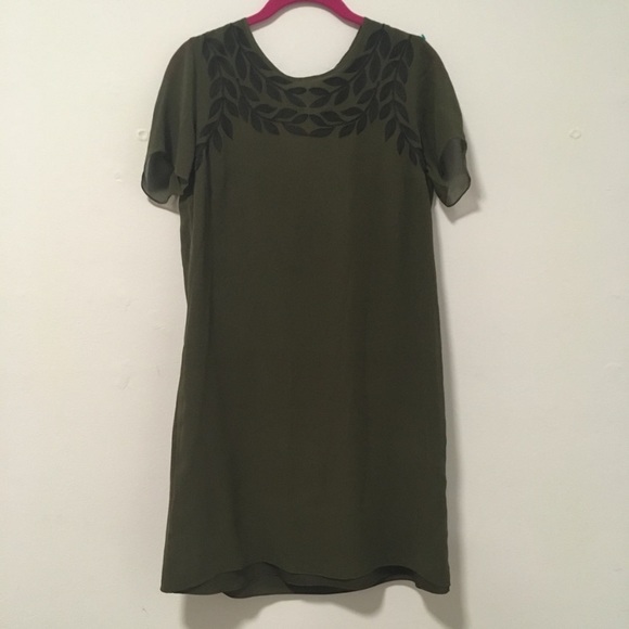 Madewell Green Silk Leaf Dress S - Picture 4 of 8